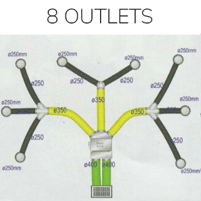 Ducted installation 8-outlets