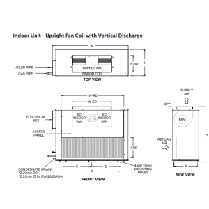 ActronAir CRS15AT / EVA15AS-V 15.20kW Aires Vertical Indoor Split Ducted Air Conditioner System | 3 Phase