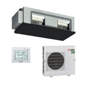 MITSUBISHI ELECTRIC PEA-M125GAA.TH / PUZ-M125VKA-A.TH 12.5kW High Static Ducted Air Conditioner 1 Phase wired controller 8 zones 24 v controller