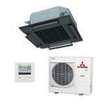 Mitsubishi Heavy Industries FDT125AVNPWVH 12.1kW Four Way Ceiling Cassette Air Conditioner - Single Phase-Black
