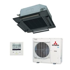 Mitsubishi Heavy Industries FDT125AVNPWVH 12.1kW Four Way Ceiling Cassette Air Conditioner - Single Phase-Black